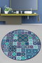 Mijölnir Carres Bleus Alfombrilla de Baño Multicolor 160 cm